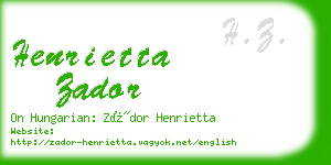 henrietta zador business card